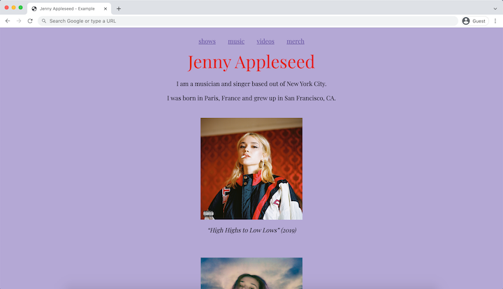 Personal website.
