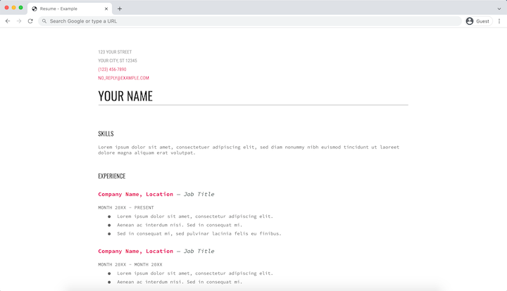 Website example